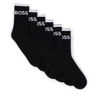 Boss 6P QS Stripe CC 10257762 01 Men Crew Socks Black 001 for sale