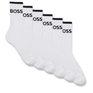 Boss 6P QS Stripe CC 10257762 01 Men Crew Socks White 100 for sale