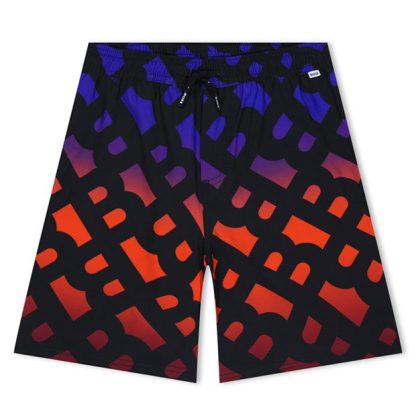 Boss All-Over Monogram Swim Shorts Junior Boys Kids Red X58  for sale