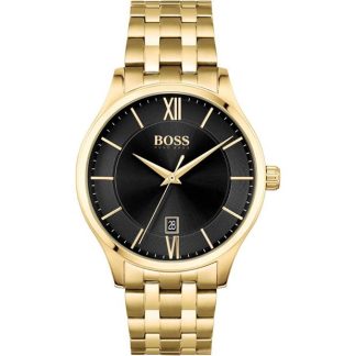 Boss BOSS Elite Gold IP Bracelet Watch Unisex Gold/Black  for sale