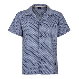 Boss Beach Shirt Ciro 10257205 01 Men Patterned Shirt - Short Sleeve Navy 413 for sale