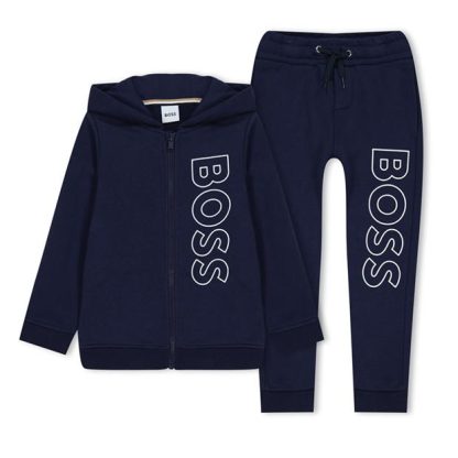 Boss Big Logo Tracksuit Junior Boys Kids Clothing Sets Navy 849 for sale