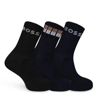 Boss Boss 3p Qs Rib Stripe Cc 10257968 0 Men Crew Socks Dark Blue 401 for sale