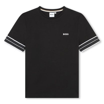 Boss Boss Arm Lgo Tee Jn44 Kids Regular Fit T-Shirts Black 09B for sale