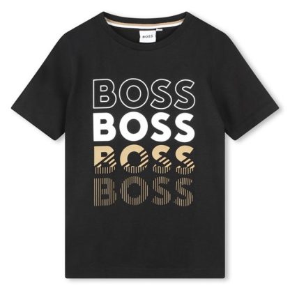 Boss Boss Bld Logo Tee Jn42 Kids Regular Fit T-Shirts Black 09B for sale