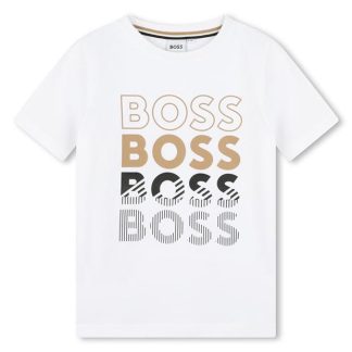 Boss Boss Bld Logo Tee Jn42 Kids Regular Fit T-Shirts White 10P for sale