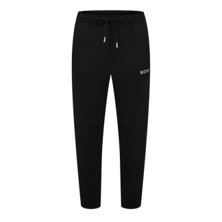 Boss Boss Hadiko 1 10256713 01 Men Closed Hem Fleece Jogging Bottoms Black Gold for sale