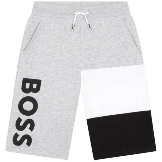 Boss Boss Large Logo Shorts Juniors Kids Jersey Shorts Grey A32 for sale