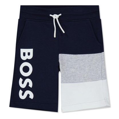 Boss Boss Large Logo Shorts Juniors Kids Jersey Shorts Navy 849 for sale