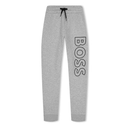 Boss Boss Lrg Lgo Jog Jn34 Kids Closed Hem Fleece Jogging Bottoms Grey A32 for sale