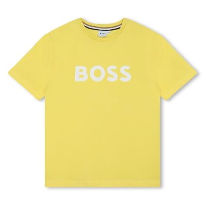 Boss Boss Lrg Lgo Tee Jn42 Kids Regular Fit T-Shirts Yellow 508 for sale