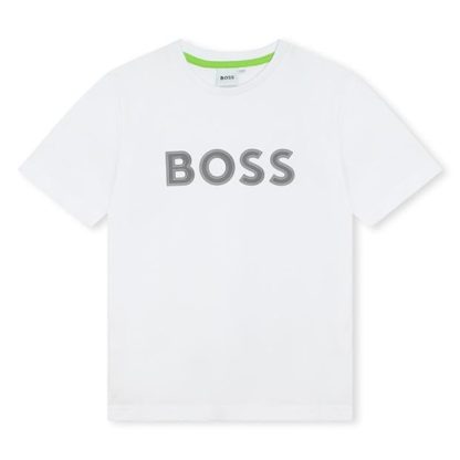 Boss Boss Lrg Lgo Tee Jn42 Kids White 10P  for sale