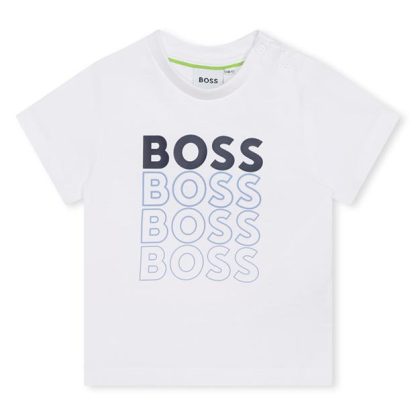 Boss Boss Multi Logo T-Shirt Infant Boys Kids Regular Fit T-Shirts White 10P for sale