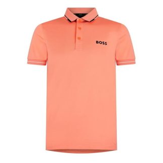 Boss Boss Paul Pro 10258089 01 Men Short Sleeve Performance Polos Open Red 649 for sale