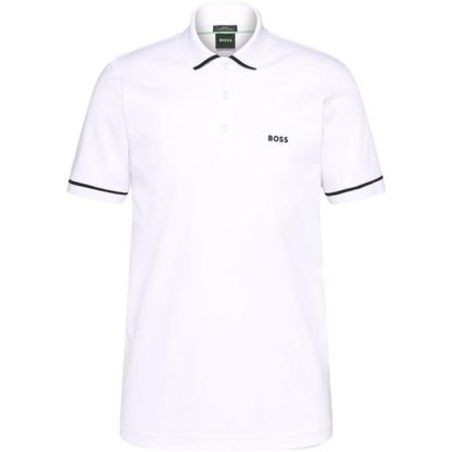 Boss Boss Paule 10262274 01 Men Short Sleeve Polos White 100 for sale