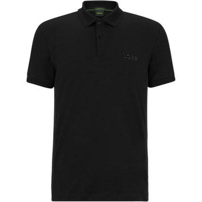 Boss Boss Paule Mirror 10242405 01 Men Short Sleeve Polos Black 001 for sale