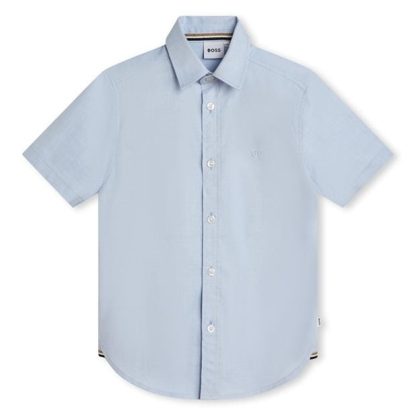 Boss Boss SS Shirt Jn42 Kids Oxford Shirt - Short Sleeve Pale Blue 77D for sale