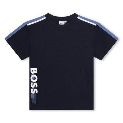 Boss Boss Side Lgo Tee Jn42 Kids Regular Fit T-Shirts Navy 849 for sale