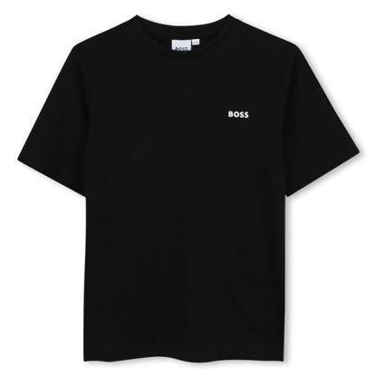 Boss Boss Small Logo T-Shirt Junior Boys Kids Regular Fit T-Shirts Black 09B for sale