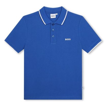 Boss Boss Sml Lgo Polo Jn42 Kids Short Sleeve Polos Elec Blue 872 for sale