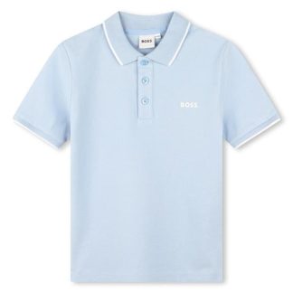 Boss Boss Sml Lgo Polo Jn42 Kids Short Sleeve Polos Pale Blue 783 for sale