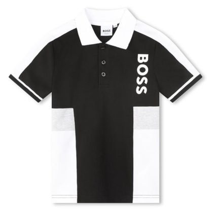 Boss Boss Stripe Polo Jn34 Kids Short Sleeve Polos Black 09B for sale