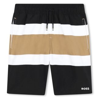 Boss Boss Stripe Swimshrt Jn42 Kids Swim Shorts Black 09B for sale