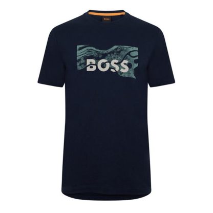 Boss Boss Te Building 10249510 01 Men Regular Fit T-Shirts Dark Blue 404 for sale