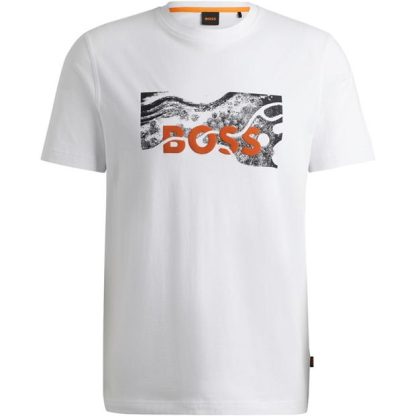 Boss Boss Te Building 10249510 01 Men Regular Fit T-Shirts White 100 for sale