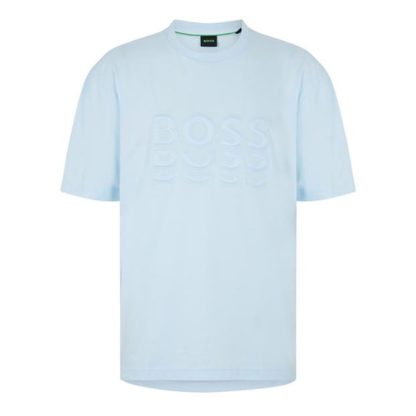 Boss Boss Tee 3 10213473 01 Men Regular Fit T-Shirts Open Blue 471 for sale