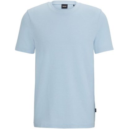 Boss Boss Tiburt Jacquard T-shirt Men Regular Fit T-Shirts Light Blue 450 for sale