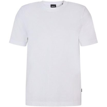 Boss Boss Tiburt Jacquard T-shirt Men Regular Fit T-Shirts White for sale