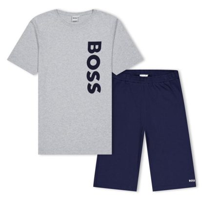 Boss Boss Tshrt Shrt Set Jn42 Kids Clothing Sets Grey A32 for sale