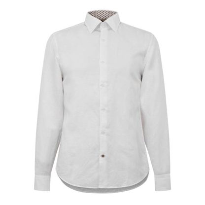 Boss C-HAL-kent-C3-223 10258448 01 Men Plain Shirt - Long Sleeve White 100 for sale