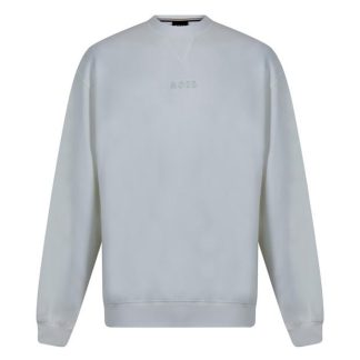 Boss Contem. Sweatshirt 10251631 01 Men Crew Sweaters White 101 for sale