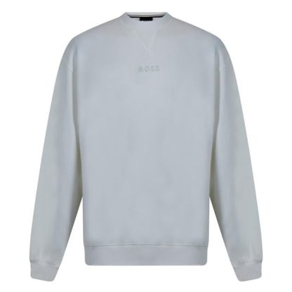 Boss Contem. Sweatshirt 10251631 01 Men Crew Sweaters White 101 for sale