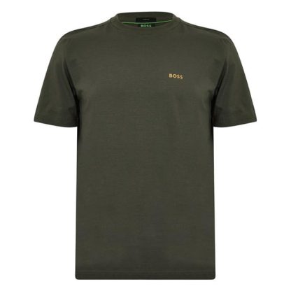 Boss Crew Logo T-Shirt Men Regular Fit T-Shirts Green 379 for sale