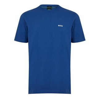 Boss Crew Logo T-Shirt Men Regular Fit T-Shirts Med Blue 420 for sale