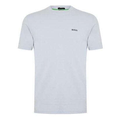 Boss Crew Logo T-Shirt Men Regular Fit T-Shirts Pas Grey 052 for sale