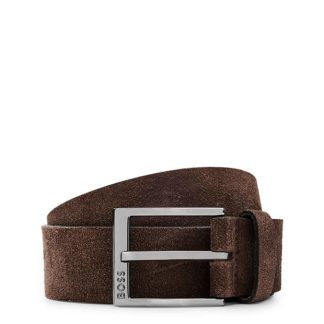 Boss Elloy-G-Sd_Sz35 10243454 01 Unisex Leather Belt Dark Brown 202 for sale