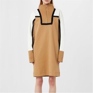 Boss Emainy Sweatshirt Dress Women Medium Beige 26  for sale