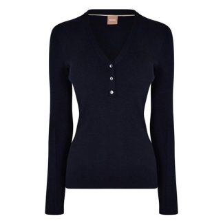 Boss Faramena Knitted Top Women Knitted Tops Dark Blue for sale