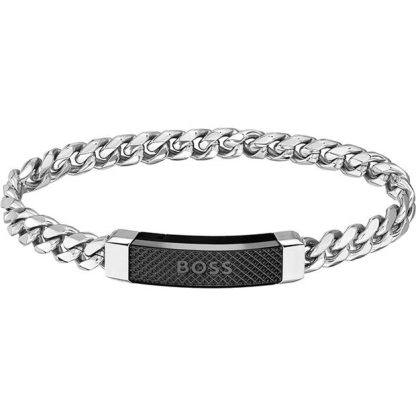 Boss Gents BOSS Bennett Black IP Bracelet Unisex Steel/Black  for sale