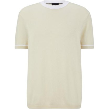 Boss Grosso Knitted T Shirt Men Jumpers Open White 131 for sale