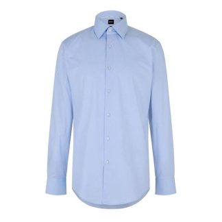 Boss H-HANK-kent-C1-214 10258928 01 Men Plain Shirt - Long Sleeve Pas Blue 450 for sale