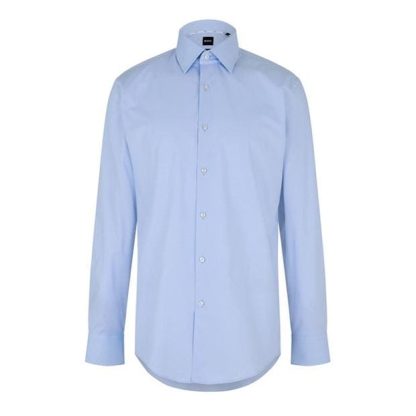 Boss H-HANK-kent-C1-214 10258928 01 Men Plain Shirt - Long Sleeve Pas Blue 450 for sale