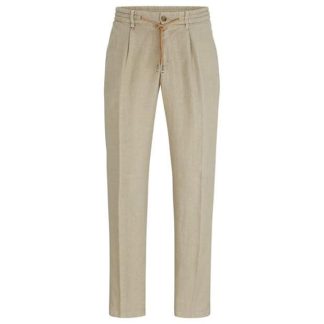 Boss HBB CGenius Lin Tr Sn42 Men Slim Fit Trousers Dark Beige 255 for sale