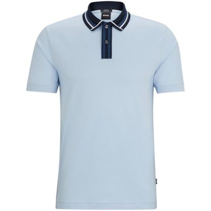 Boss HBB Phillipson 36 Sn42 Men Short Sleeve Polos Light Blue 450 for sale