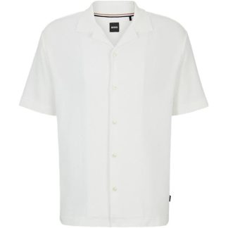 Boss HBB Powell 129 Sn42 Men Plain Shirt - Short Sleeve White 100 for sale