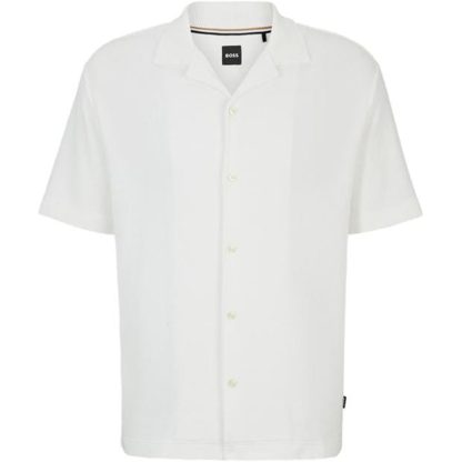 Boss HBB Powell 129 Sn42 Men Plain Shirt - Short Sleeve White 100 for sale